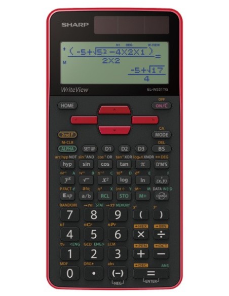 Sharp SH-ELW531TG calcolatrice Tasca Calcolatrice con display Nero, Rosso