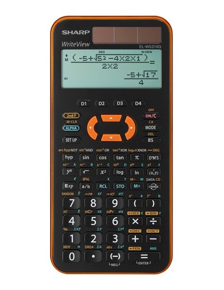 Sharp EL-W531XGB-YL calcolatrice Tasca Calcolatrice scientifica Nero, Arancione