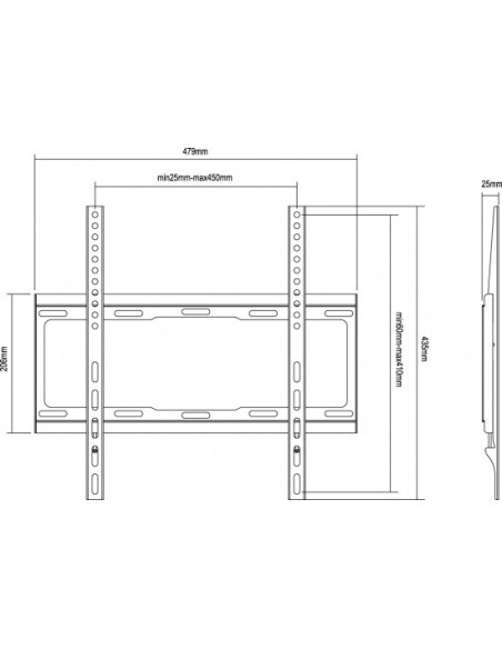 Equip 650310 Supporto TV a parete 139,7 cm (55") Nero