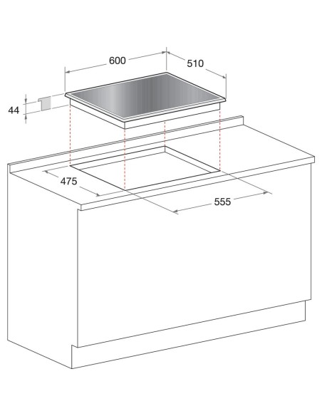 Indesit PR 642  I(BK) piano cottura Nero Da incasso 58 cm Gas 4 Fornello(i)