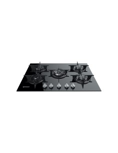 Indesit PR 752 W I(BK) piano cottura Nero Da incasso Gas 5 Fornello(i)