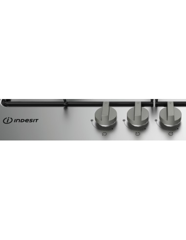 Indesit THP 642 W IX I RU piano cottura Acciaio inossidabile Da incasso Gas 4 Fornello(i)