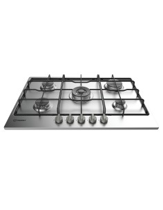 Indesit THP 752 W IX I piano cottura Acciaio inossidabile Da incasso 75 cm Gas 5 Fornello(i) 2