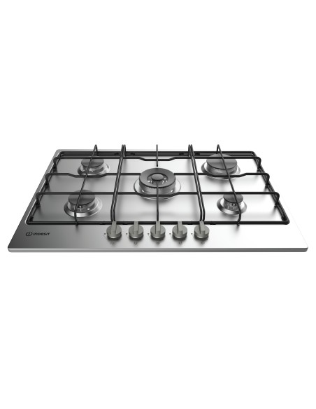 Indesit THP 752 W IX I piano cottura Acciaio inossidabile Da incasso 75 cm Gas 5 Fornello(i)