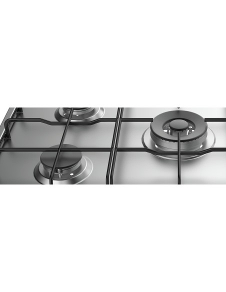 Indesit THP 752 W IX I piano cottura Acciaio inossidabile Da incasso 75 cm Gas 5 Fornello(i)
