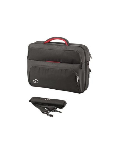 Fujitsu prestige case 15 borsa per notebook 39,6 cm (15.6") Valigetta ventiquattrore Nero, Rosso