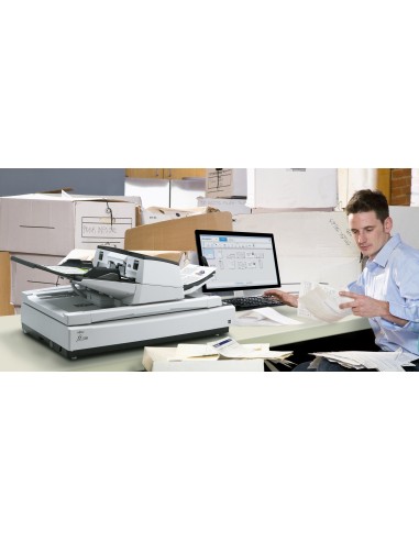 Fujitsu fi-7700 Scanner piano e ADF 600 x 600 DPI A3 Nero, Bianco