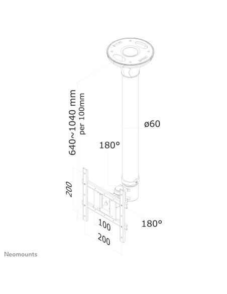 Neomounts by Newstar Supporto da soffitto per schermi LCD LED TFT