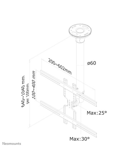 Neomounts by Newstar Supporto da soffitto per schermi LCD LED Plasma