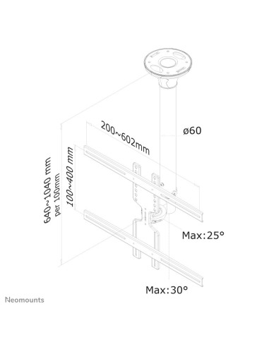 Neomounts by Newstar Supporto da soffitto per schermi LCD LED Plasma