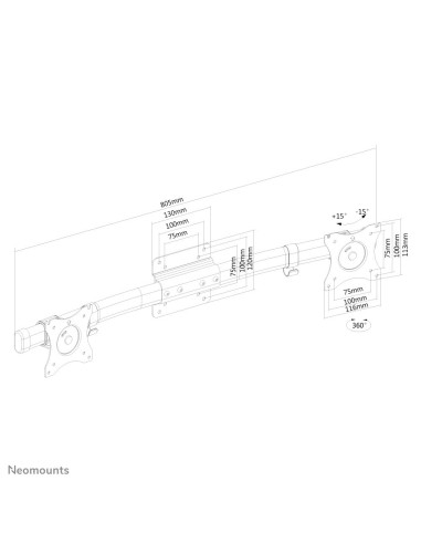 Neomounts by Newstar Adattatore doppio monitor