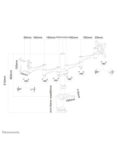 Neomounts by Newstar Supporto da scrivania per monitor