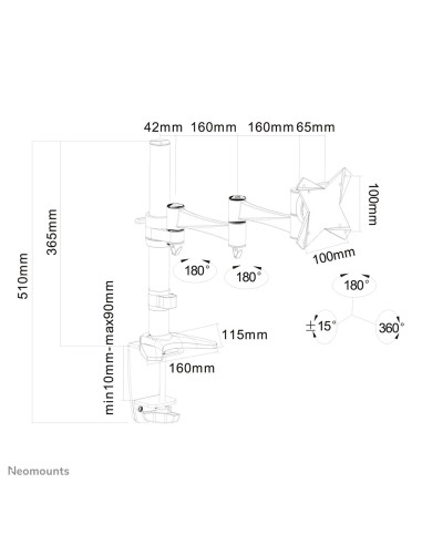 Neomounts by Newstar Supporto da scrivania per monitor