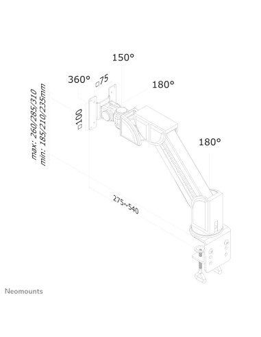 Neomounts by Newstar Supporto da scrivania per monitor