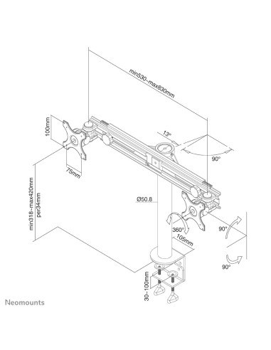 Neomounts by Newstar Supporto da scrivania per monitor