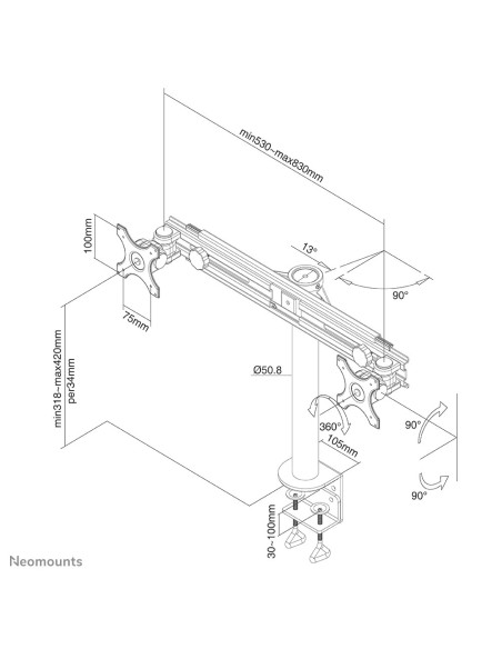 Neomounts by Newstar Supporto da scrivania per monitor