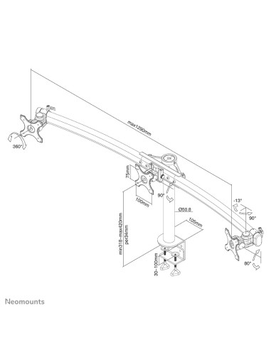 Neomounts by Newstar Supporto da scrivania per monitor