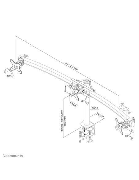 Neomounts by Newstar Supporto da scrivania per monitor