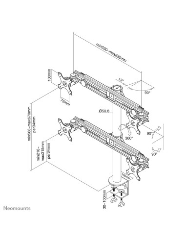 Neomounts by Newstar Supporto da scrivania per monitor