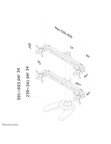 Neomounts by Newstar Supporto da scrivania per monitor