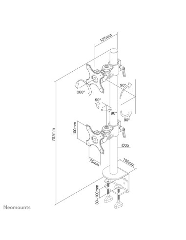 Neomounts by Newstar Supporto da scrivania per monitor