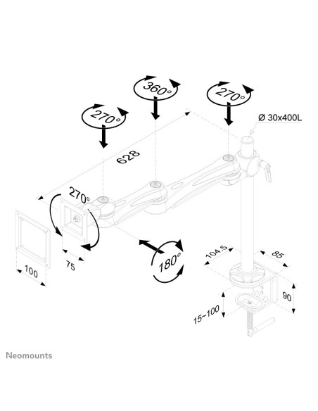 Neomounts by Newstar Supporto da scrivania per monitor