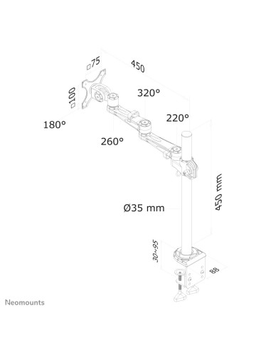 Neomounts by Newstar Supporto da scrivania per monitor
