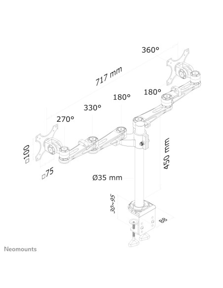 Neomounts by Newstar Supporto da scrivania per monitor