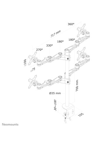 Neomounts by Newstar Supporto da scrivania per monitor