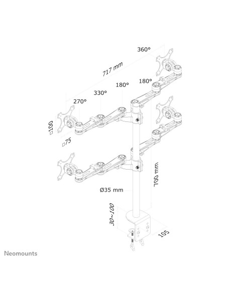 Neomounts by Newstar Supporto da scrivania per monitor