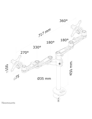 Neomounts by Newstar Supporto da scrivania per monitor