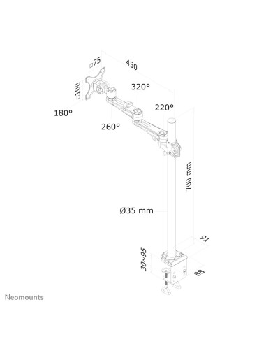 Neomounts by Newstar Supporto da scrivania per monitor
