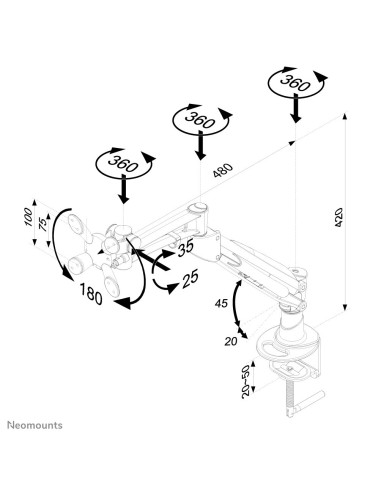 Neomounts by Newstar Supporto da scrivania per monitor