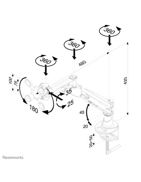 Neomounts by Newstar Supporto da scrivania per monitor