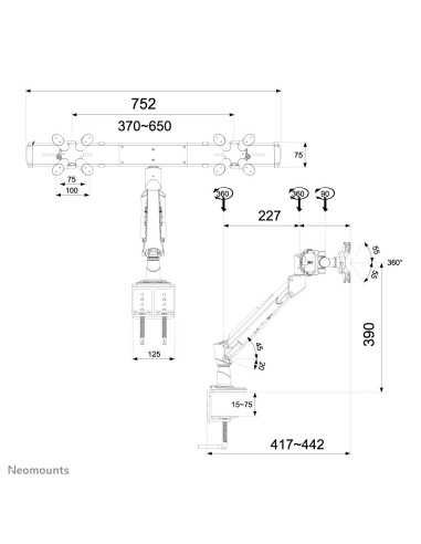 Neomounts by Newstar Supporto da scrivania per monitor