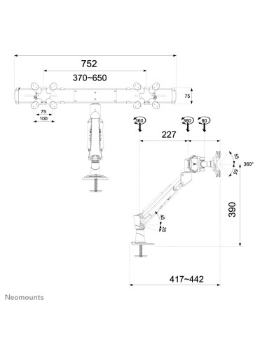 Neomounts by Newstar Supporto da scrivania per monitor