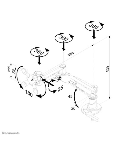 Neomounts by Newstar Supporto da scrivania per monitor