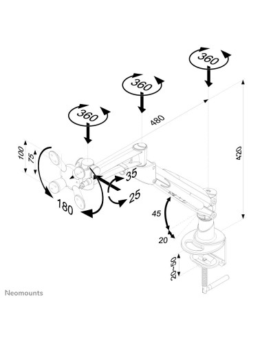 Neomounts by Newstar Supporto da scrivania per monitor