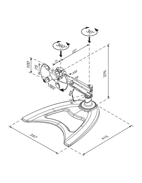 Neomounts by Newstar FPMA-D945 supporto da tavolo per Tv a schermo piatto 76,2 cm (30") Argento