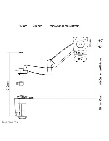Neomounts by Newstar Supporto da scrivania per monitor