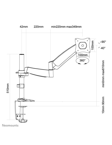 Neomounts by Newstar Supporto da scrivania per monitor
