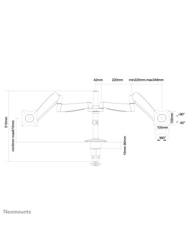 Neomounts by Newstar Supporto da scrivania per monitor