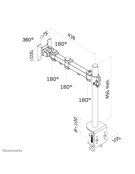 Neomounts by Newstar Supporto da scrivania per monitor