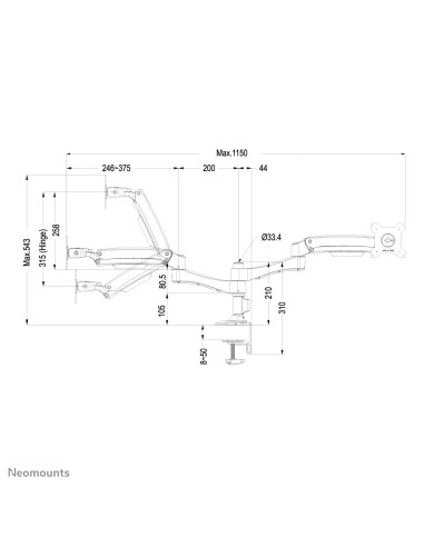 Neomounts by Newstar Supporto da scrivania per monitor