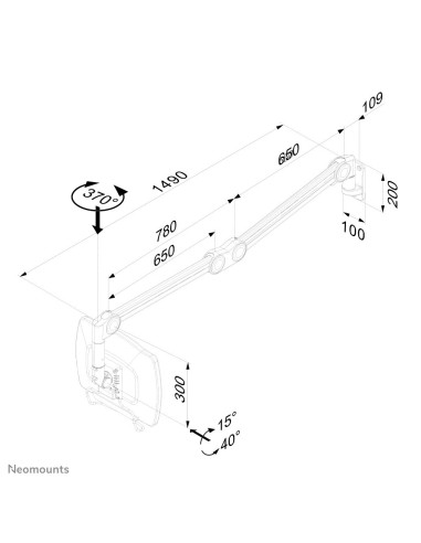 Neomounts by Newstar Supporto a parete per monitor medicali