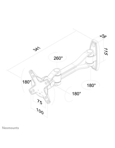 Neomounts by Newstar Supporto a parete per monitor TV
