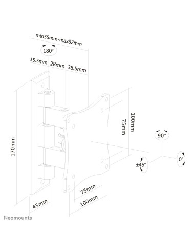 Neomounts by Newstar Supporto a parete per monitor TV