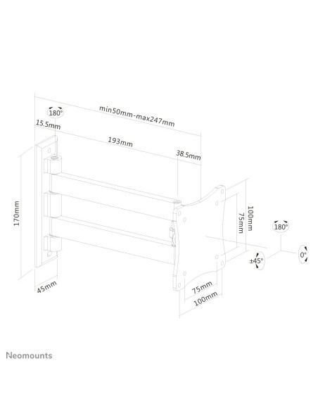 Neomounts by Newstar Supporto a parete per monitor TV