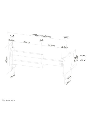 Neomounts by Newstar Supporto a parete per monitor TV