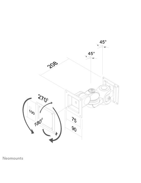 Neomounts by Newstar Supporto a parete per monitor TV